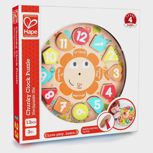 HAPE WOODEN CHUNKY CLOCK PUZZLE