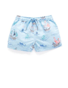 Purebaby Swimwear Board shorts Pirate Ship Print