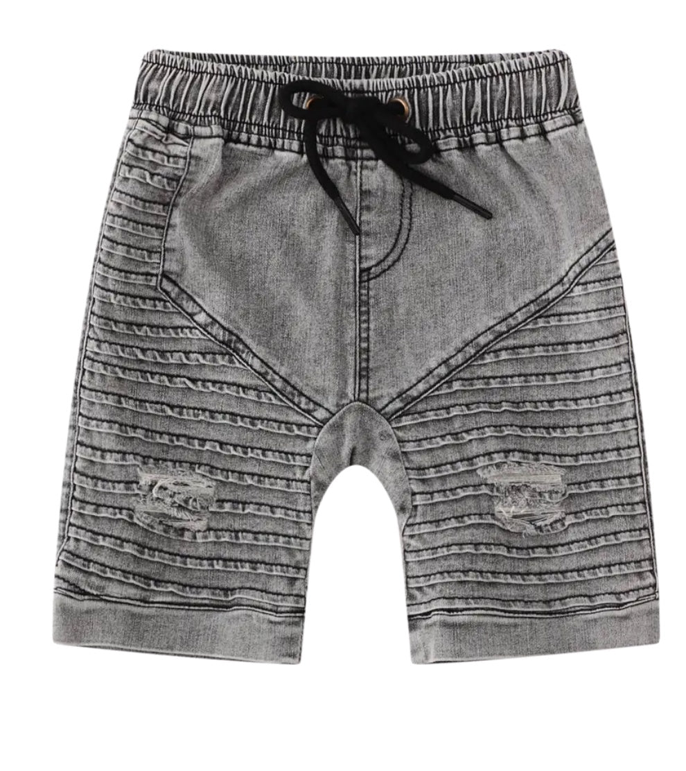 Cracked Soda Deisel Detailed Shorts Ash