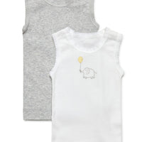Marquise Singlet Twin Pack Grey/White Elephant
