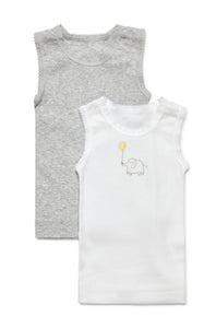 Marquise Singlet Twin Pack Grey/White Elephant
