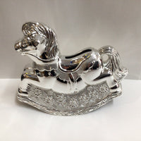 Silver Plated Money Bank Rocking Horse