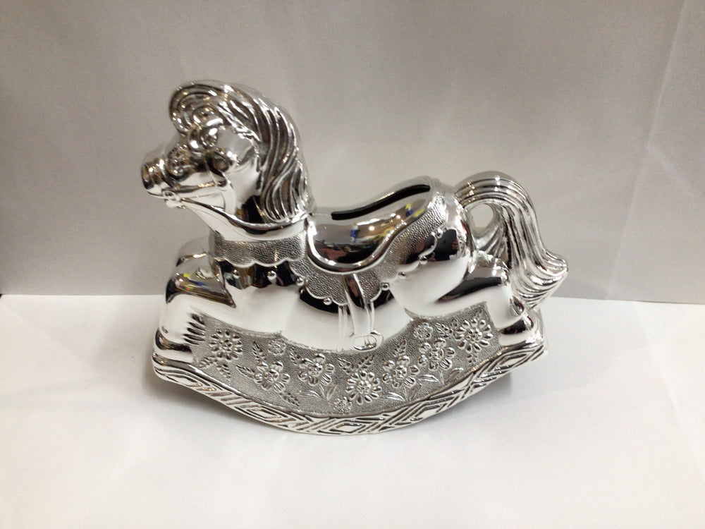 Silver Plated Money Bank Rocking Horse