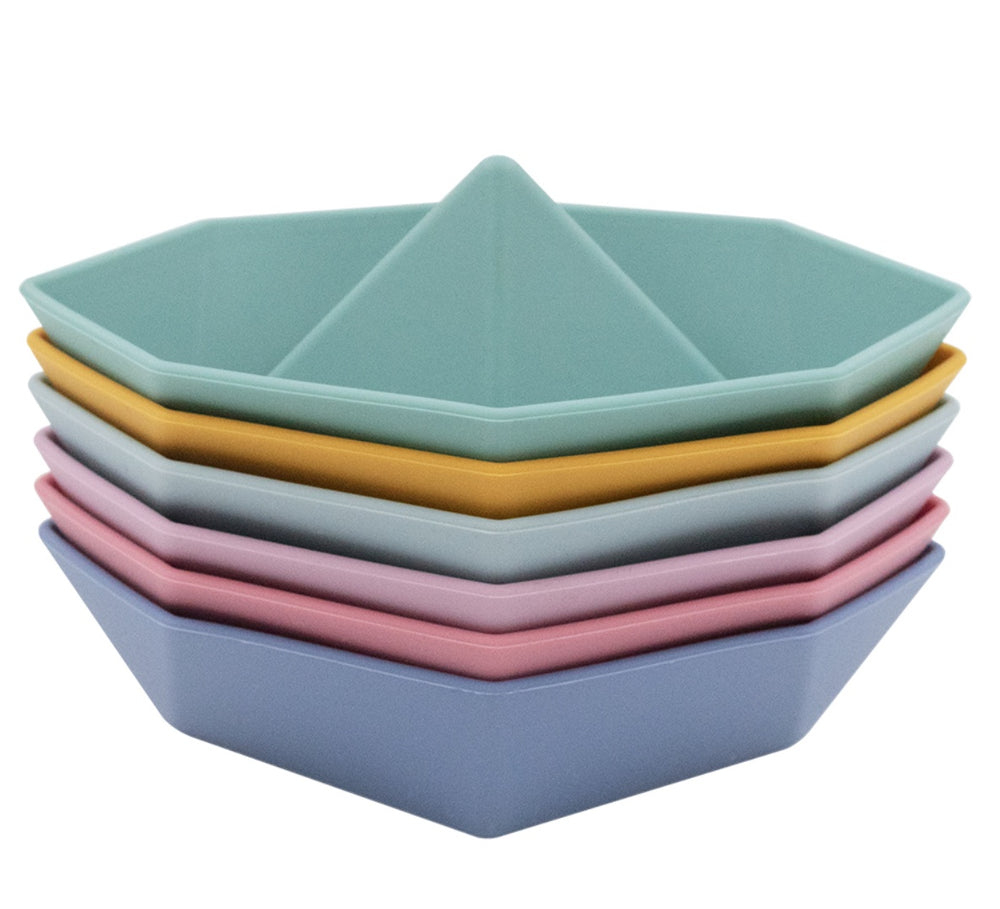 Origami Silicone Bath Boats 6pk