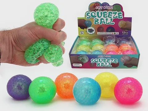 Soft and Safe Orb and Glitter  Squeeze Ball