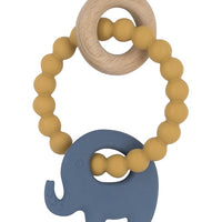 Living Textiles Silicone Elephant Teether - Steel Blue