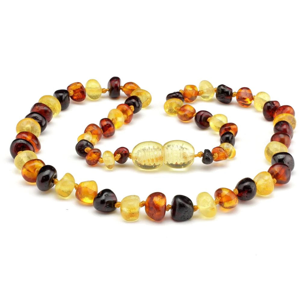 Baltic Amber Infant Necklace - Dark Cognac