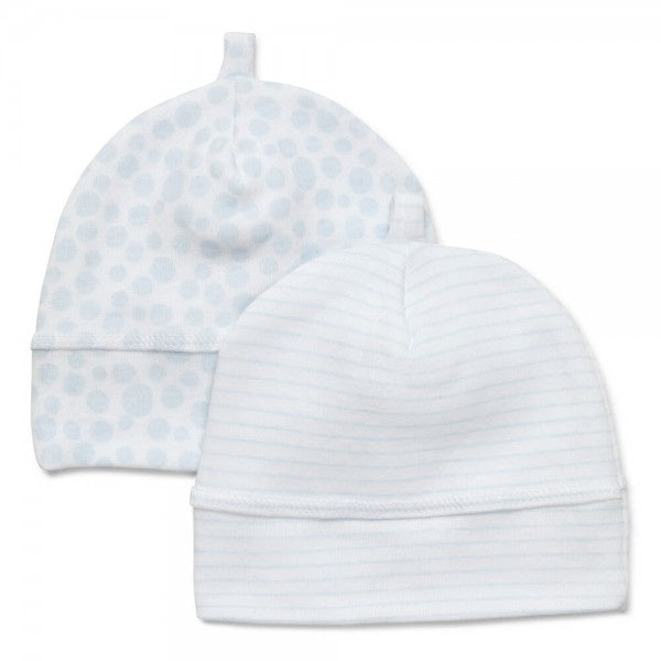 Marquise Premmie 2 Pack Blue Stripe/Dot Beanie