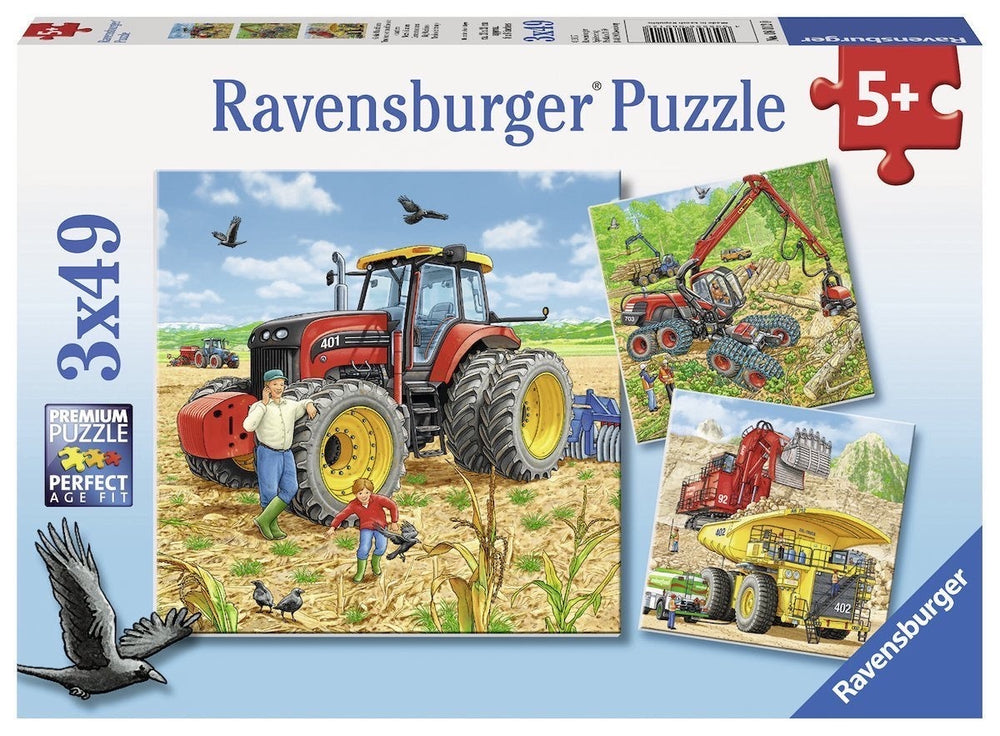 RAVENSBURGER 3x49 Puzzle Big Machines 080120