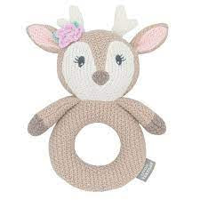 LIVING TEXTILES WHIMSICAL KNITTED RING RATTLE
