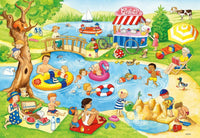 RAVENSBURGER 2x24 Puzzle Swimming at the Lake 050574
