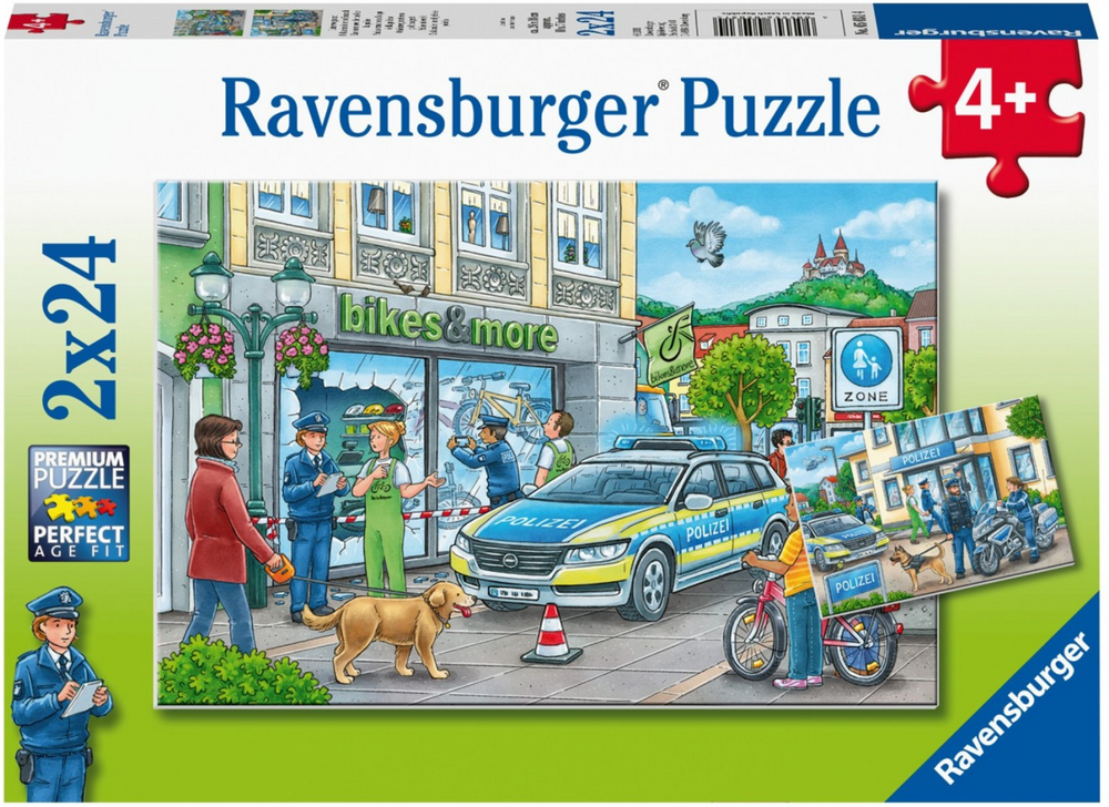 RAVENSBURGER 2x24 Puzzle Police Vehicle puzzle 050314