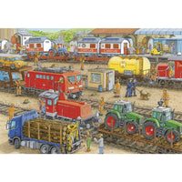 RAVENSBURGER 2x24 Puzzle Busy Train Station 091911
