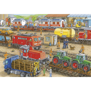 RAVENSBURGER 2x24 Puzzle Busy Train Station 091911