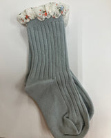 Floral frill Trim Rib Sock Assorted
