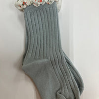 Floral frill Trim Rib Sock Assorted