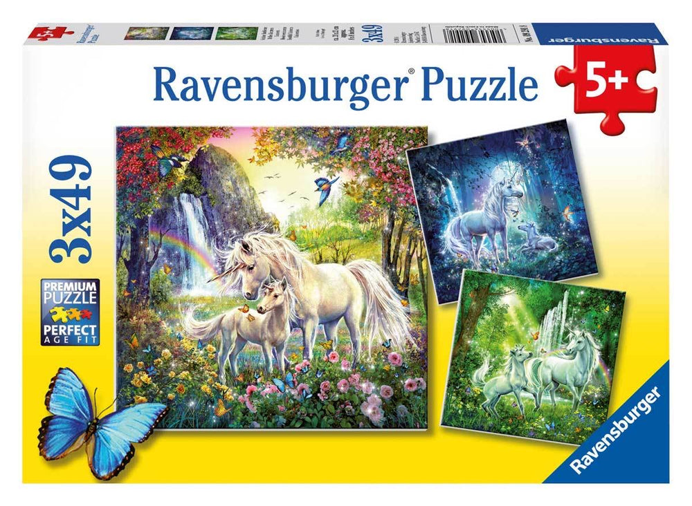 RAVENSBURGER 3x49 Puzzle Unicorn 092918