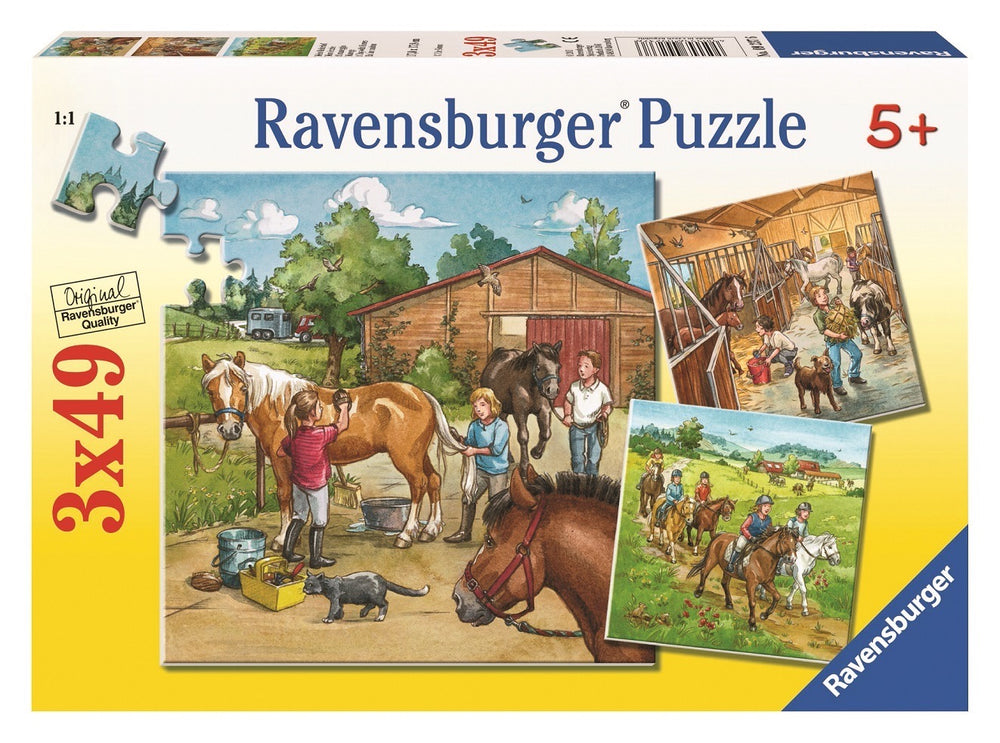 RAVENSBURGER 3x49 Puzzle A Day With Horses 092376