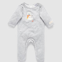 Purebaby Mini Spot Growsuit Grey mini spot