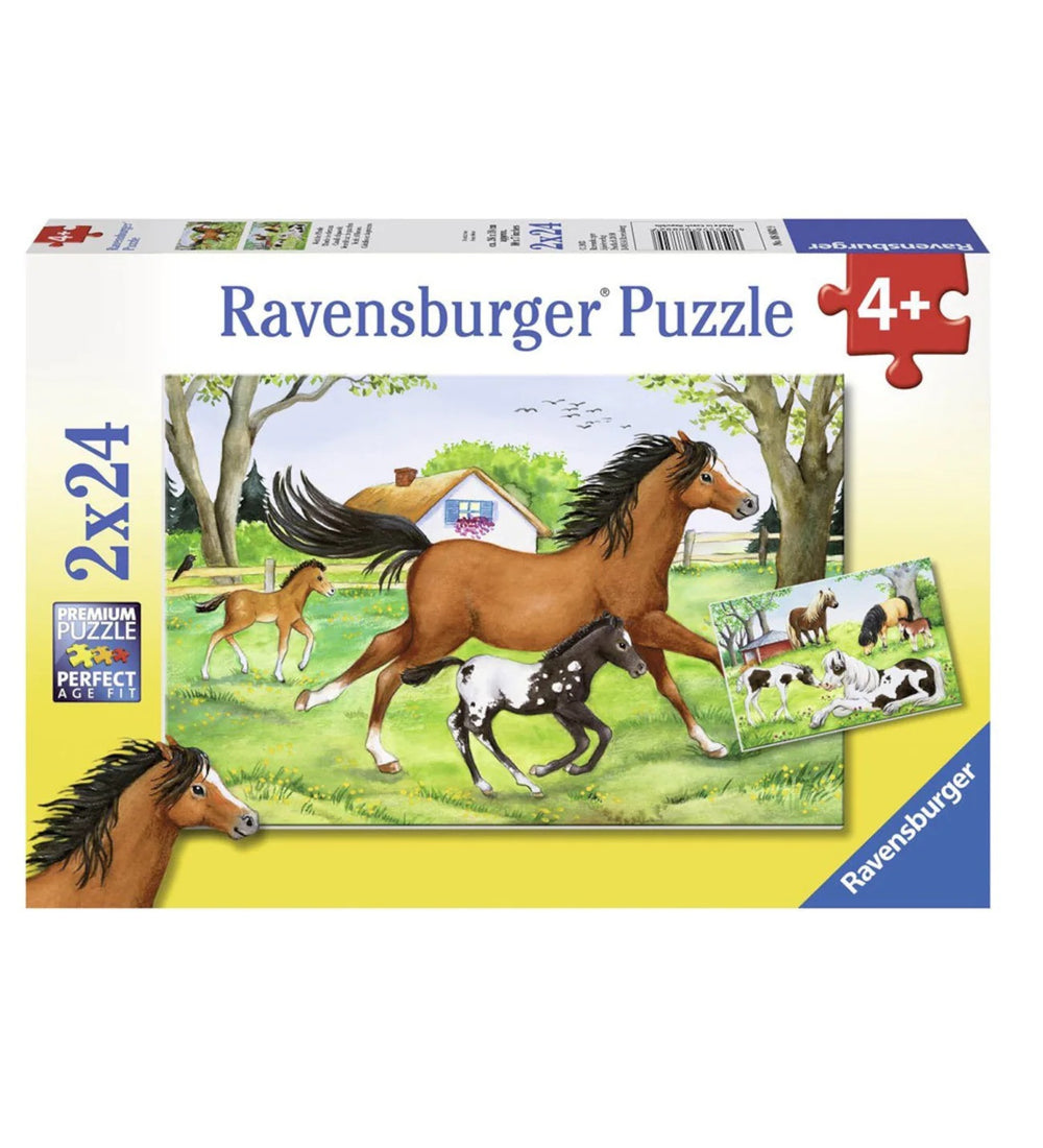 RAVENSBURGER 2x24 Puzzle World of Horses 088829