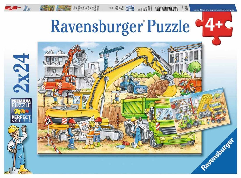 RAVENSBURGER 2x24 Puzzle Hard at Work 078004