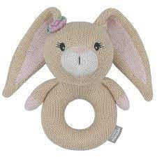 LIVING TEXTILES WHIMSICAL KNITTED RING RATTLE