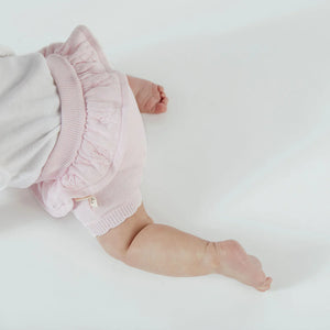 Aster & Oak Knit Ruffle Bloomers Pink