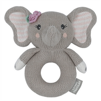 LIVING TEXTILES WHIMSICAL KNITTED RING RATTLE