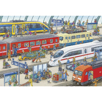 RAVENSBURGER 2x24 Puzzle Busy Train Station 091911

