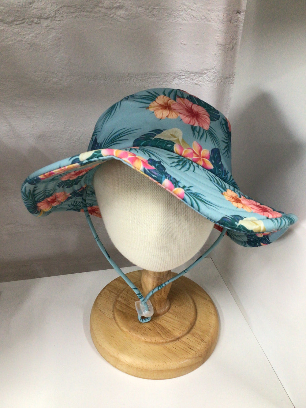 Jess Swim Wide Hibiscus Hat 3-6yrs