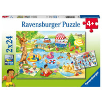 RAVENSBURGER 2x24 Puzzle Swimming at the Lake 050574
